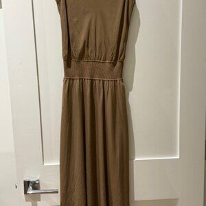 Theory Midi A Line Dress Women with ribbed waist (caramel)